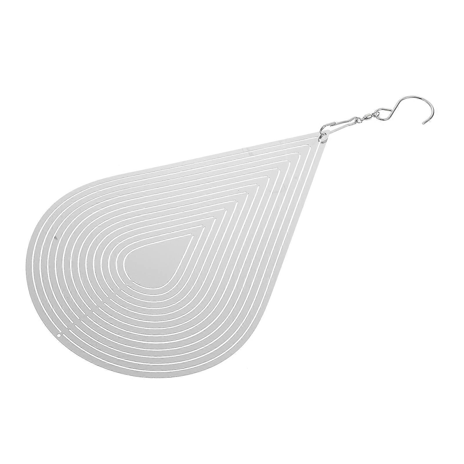 3D Rotating Wind Chime Outdoor Decor Silver Wind Bell Simple Structure Hanging Decor 1Pcs