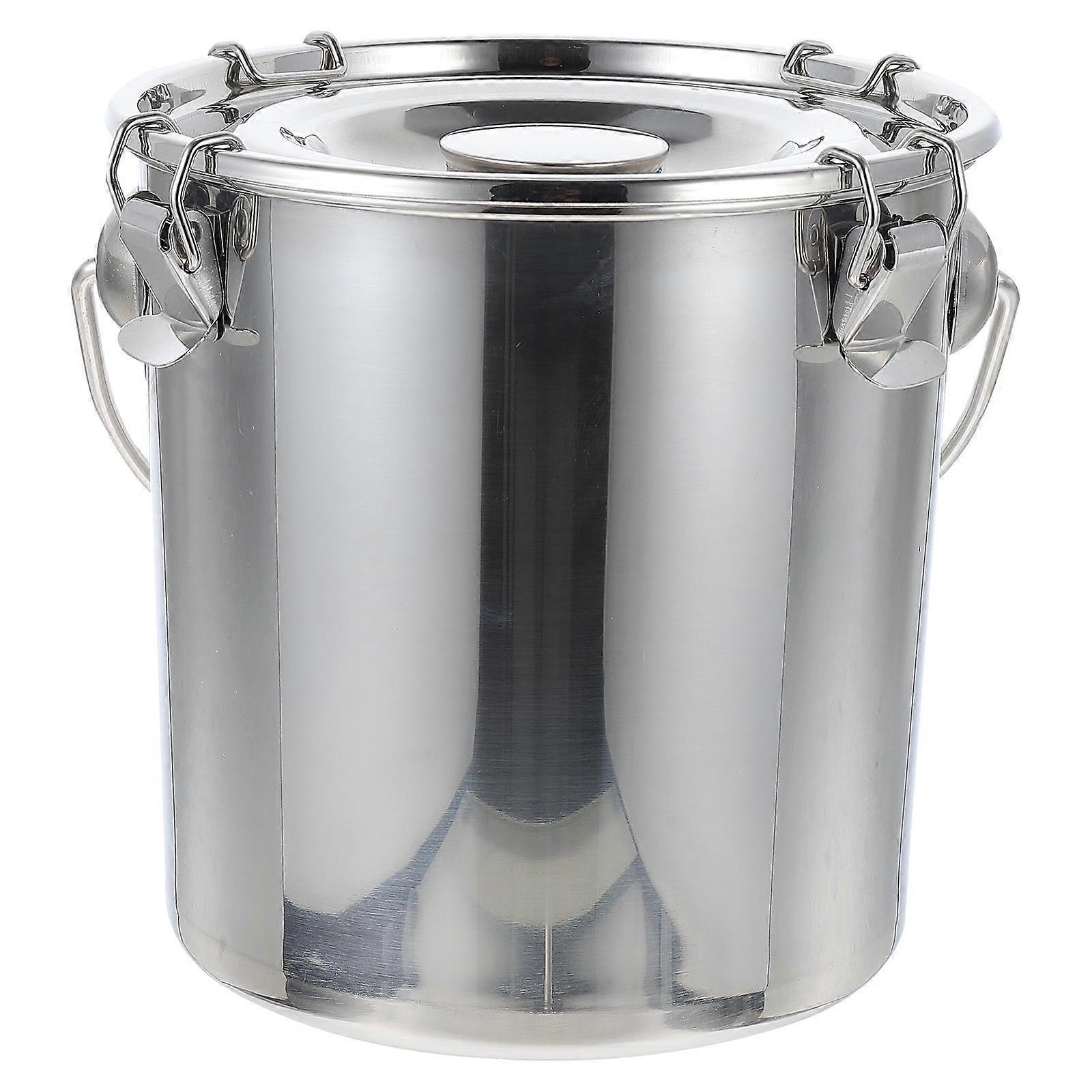 Stainless Steel Sealed Bucket for Storage Use Silver Color Practical Tea and Food Storage 1 Jar