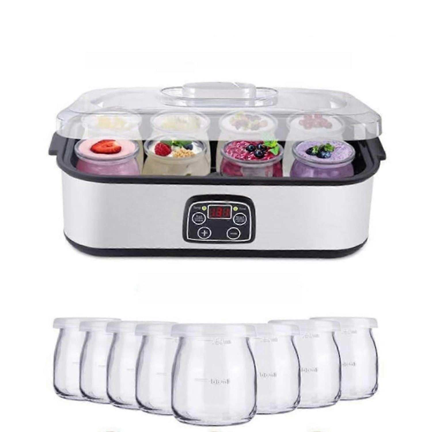Ultimate Probiotic Yogurt Maker Machine 1400ML Capacity, Adjustable Temp, 8 Glass Jars -HK728