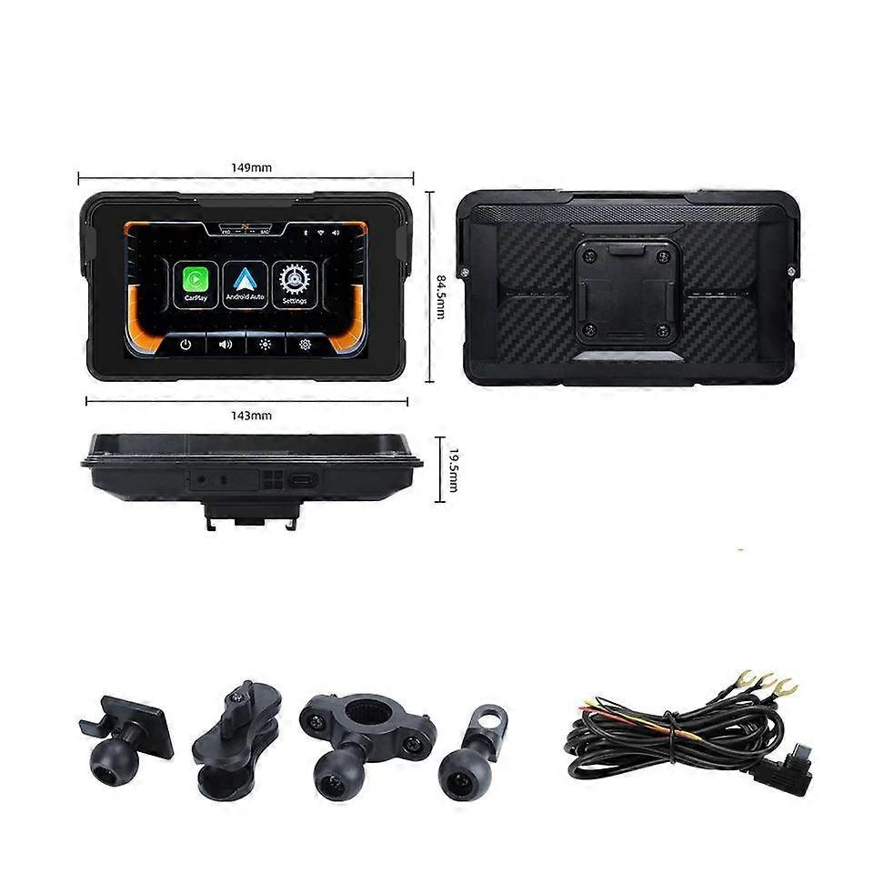 5 Pollici Moto DVR GPS Navigazione Display Display Cruscotto Digitale Portatile Moto Wireless CarPlay & Android Auto Smart Box per Moto