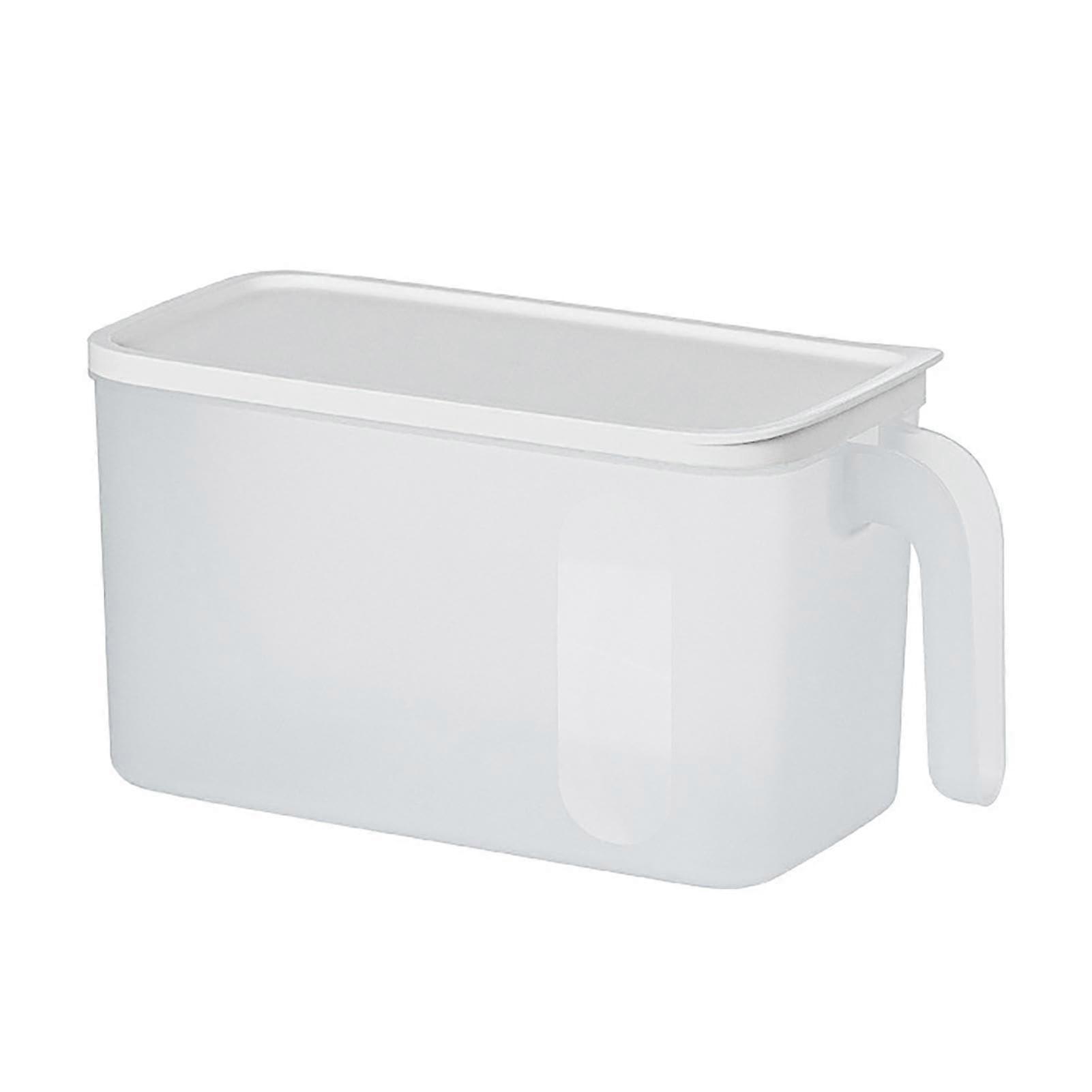 Durable PP Fridge Container with Handle, Stackable Clear Organizer with Lid, 1.5L Size, Frosted Design