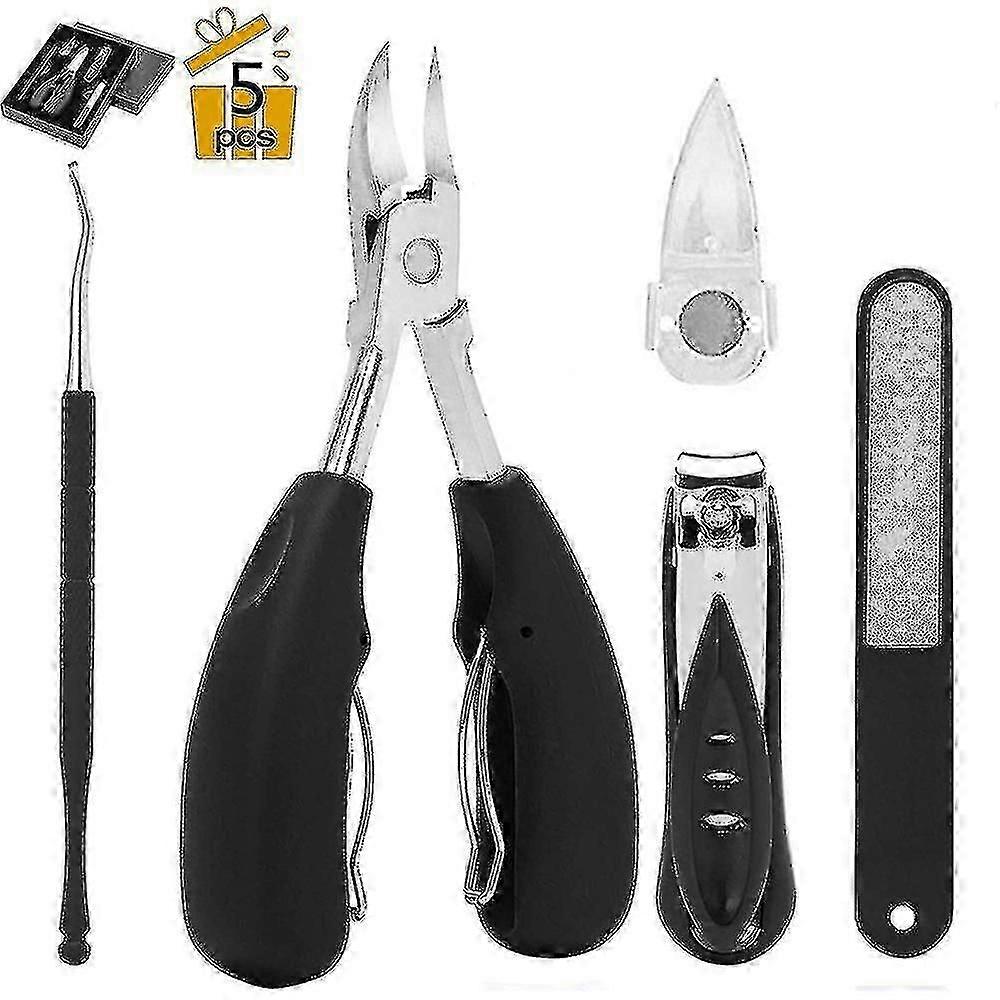 5buc Toenail Clippers, Professional Pedicure Tools Kit