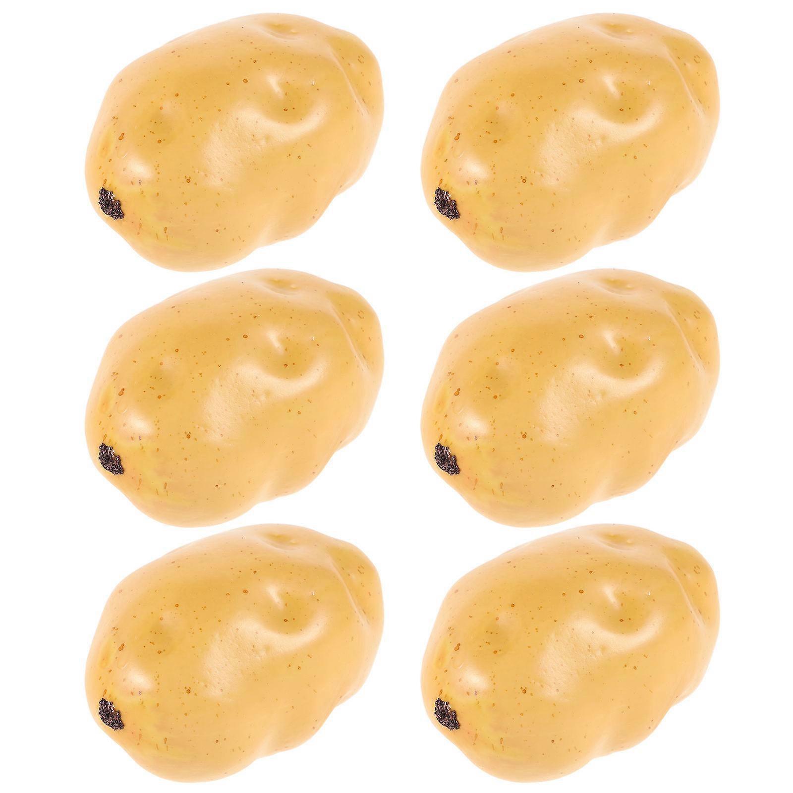 6Pcs Lifelike Foam Potato Model Realistic Artificial Potato Vegetable Decoration