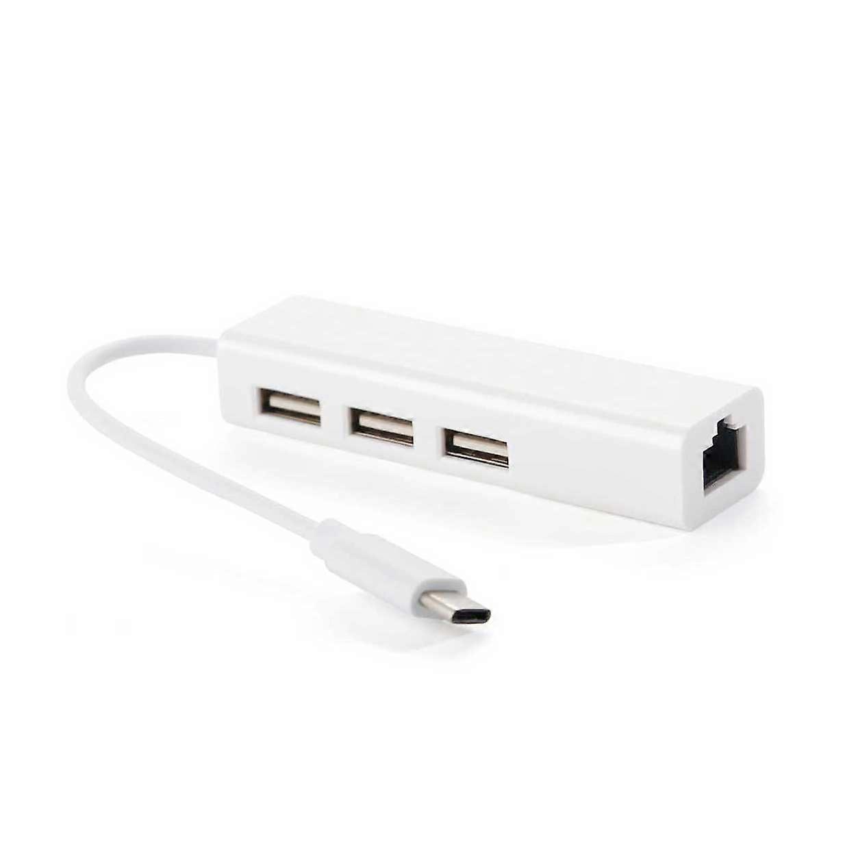 USB-C Network Adapter RJ45 Hub Network Connection over USB white white usb-c