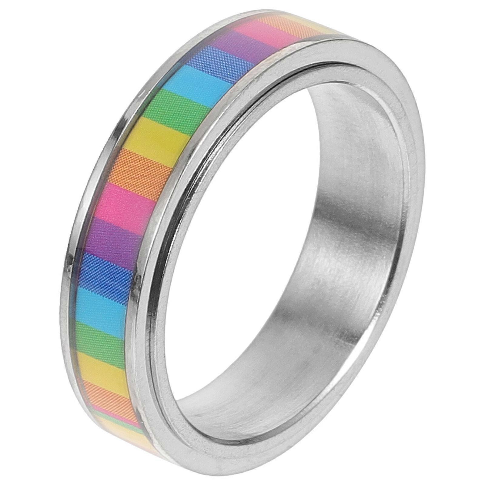 Ring Smooth Surface Stylish LGBTQ Band Comfortable Chic Accessory for Men Women Party Gift