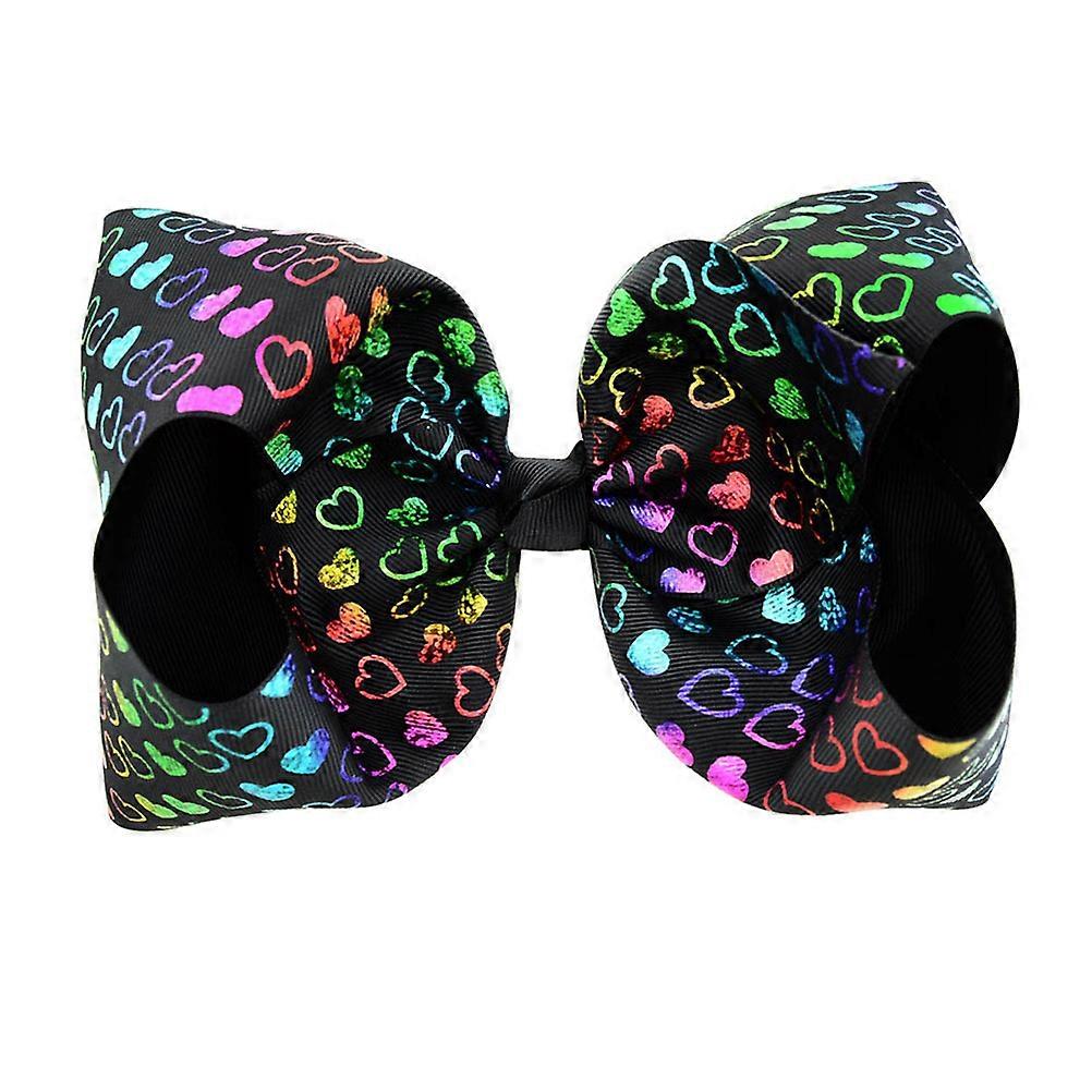 Unicorn Printed Pattern Hair Clips For Girls Ladies Women 8 Inches Bow-knot Design Everyday Wear Assorted Color 4Pcs