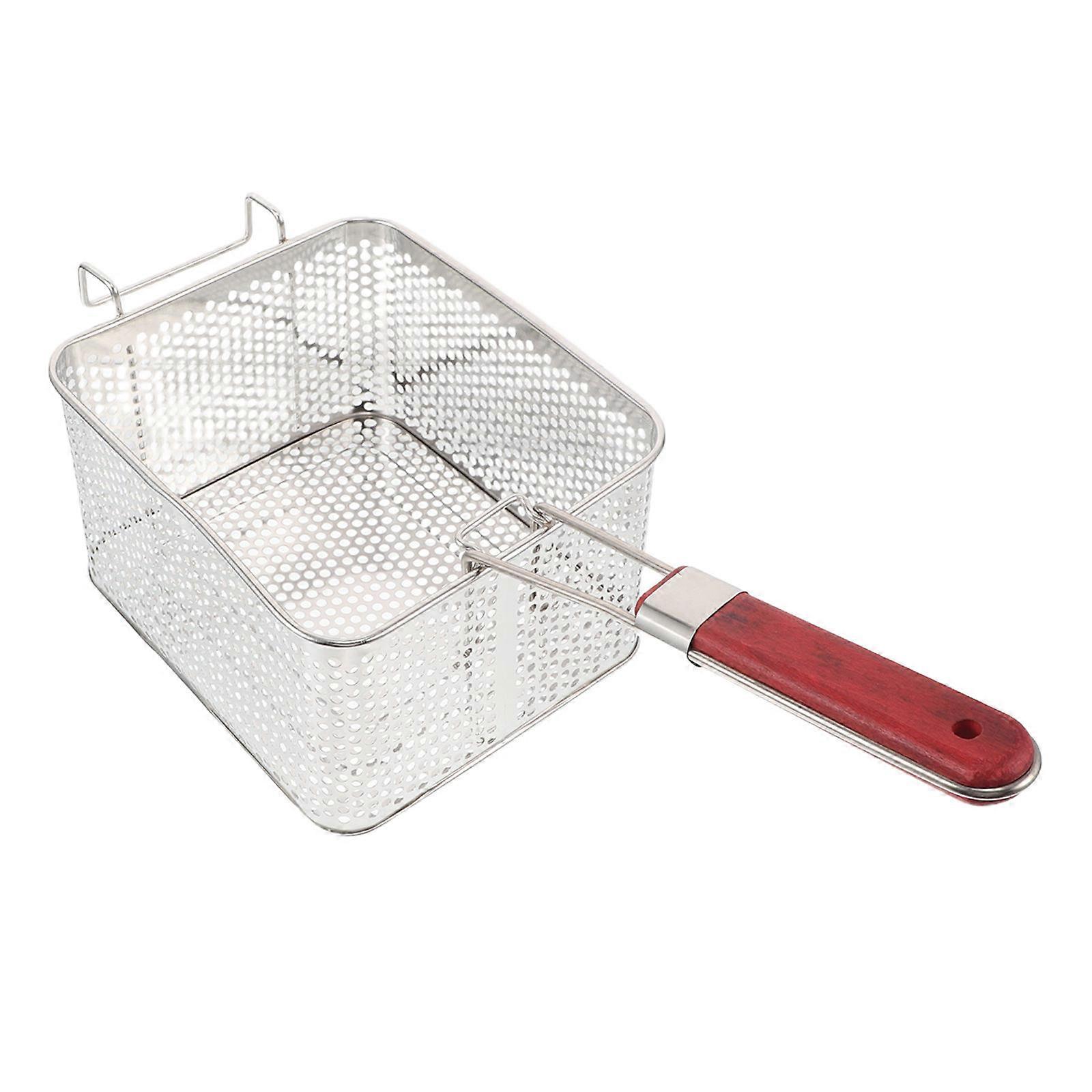 Stainless Steel French Fry Basket With Handle For Home Kitchen And Restaurant Use Precision Mesh Design Durable Tool 1Set