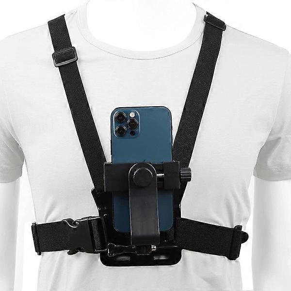 Chest strap for mobile phone, strap holder, clip, chest strap set