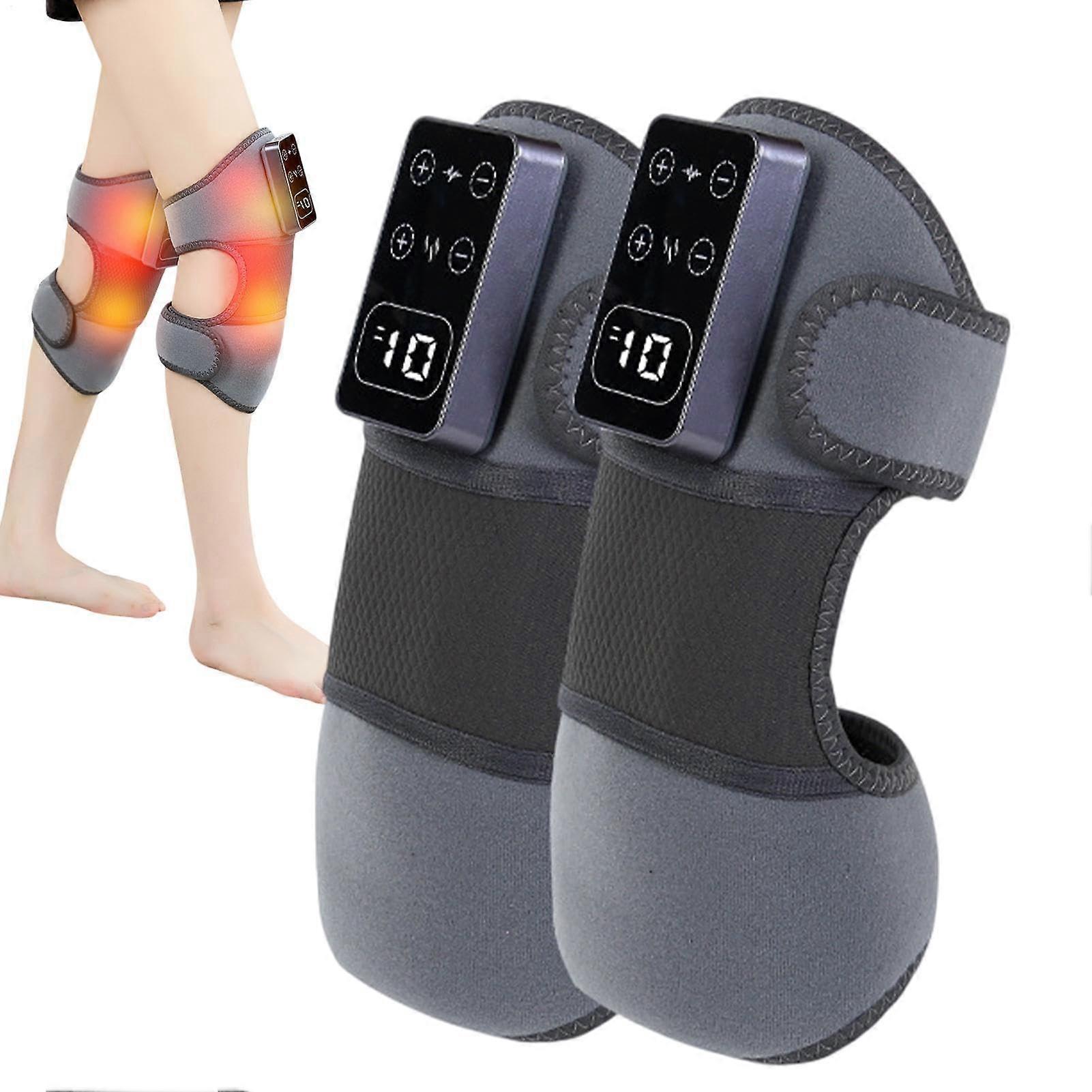 Knee Heating Pad Cordless with Vibration, LED Display, Adjustable Size, for Men, Women, and Elders