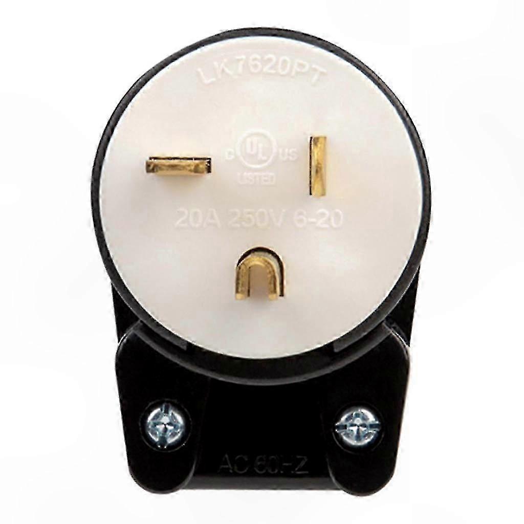 20A 250V AC Grounding Locking Plug, 2-Pole 3-Wire Bend-Compatible Electrical Connector for Industrial Use