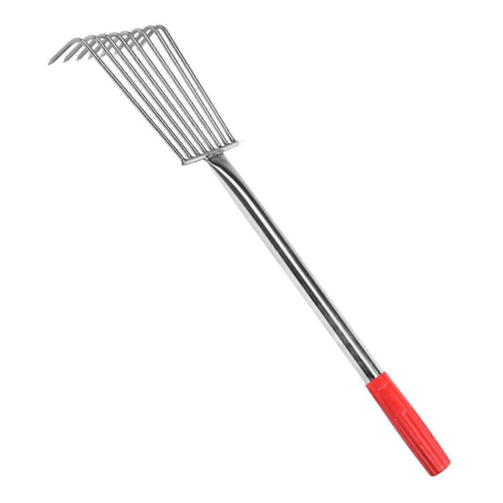 Garden Hoe, 57 cm Seafood Digging Rake, Beach Shelter Rake, Weed Removal Tool for Backyard Use, 8T Model