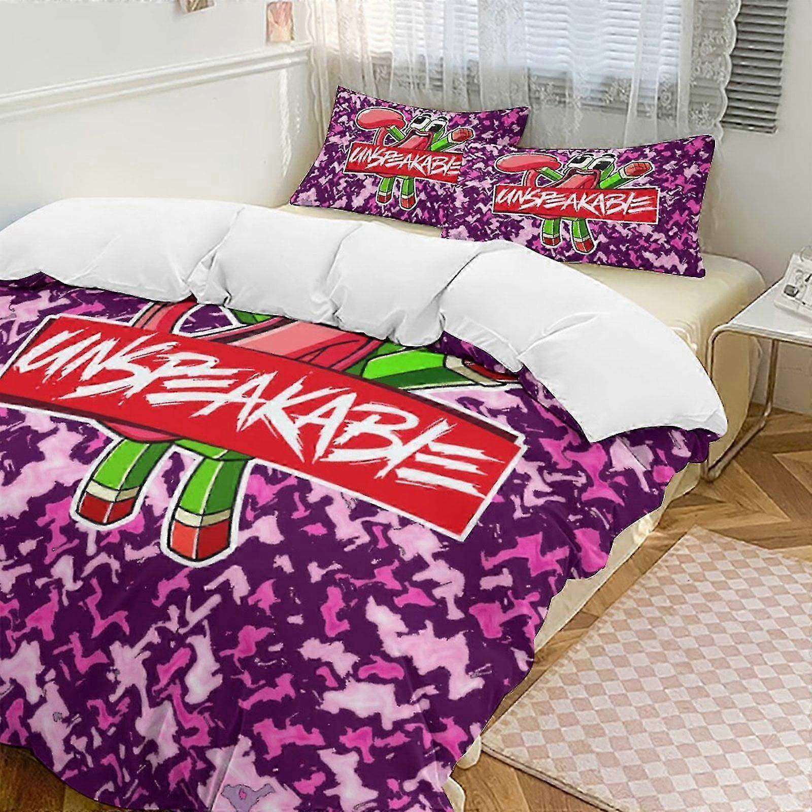 v6954 Bed Sheets Bedding Rose Red Unspeakable Comforter Set Soft 3 Pcs Twin Bedding Sets Thicken for All Season, 1 Comforter 2 Pillow Shams Bed She