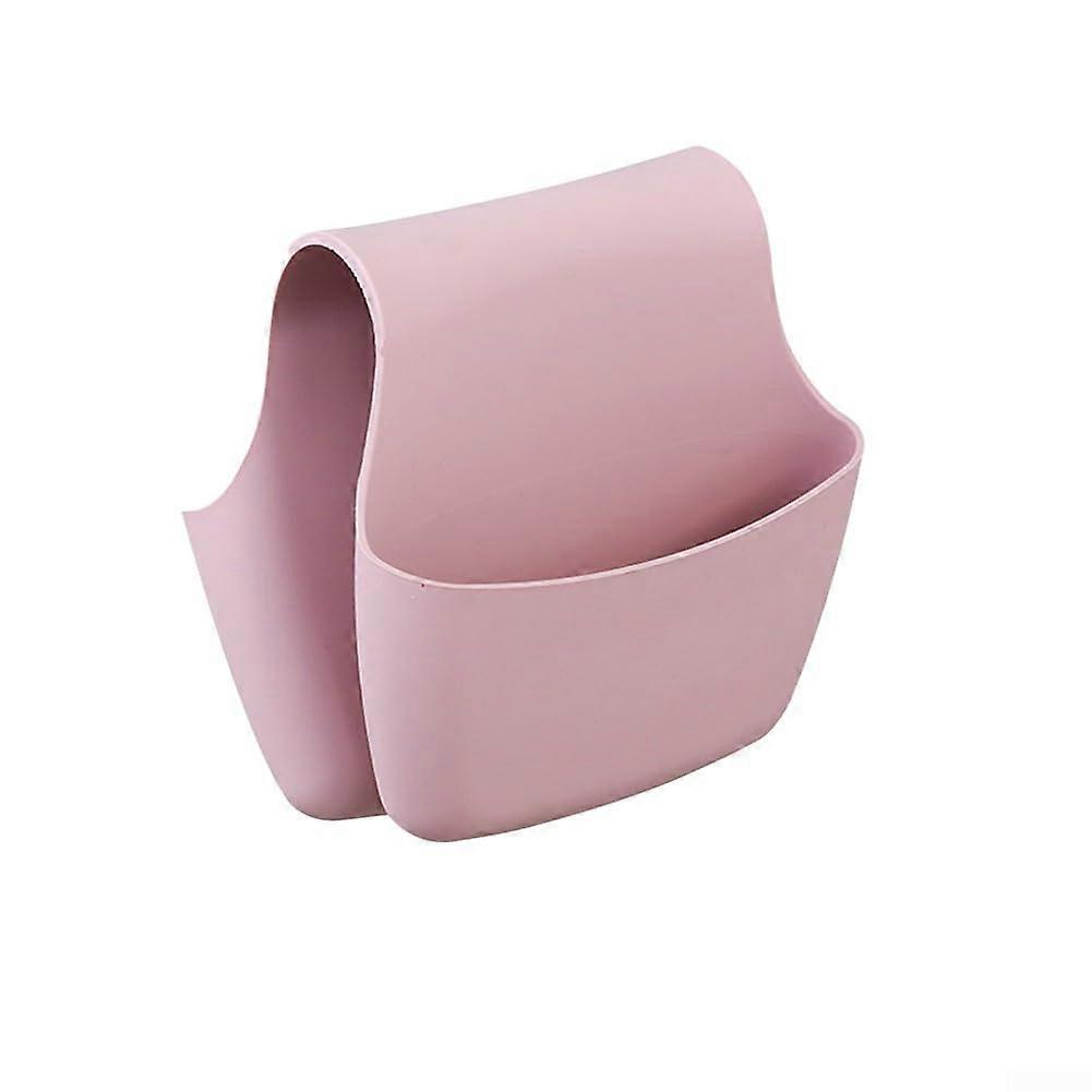 Efficient silicone sink organizer with drainage hole to keep cleaning utensils tidy (Pink)