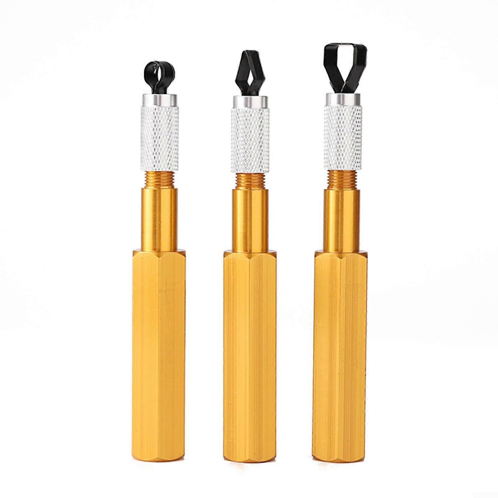 3 Pieces Corner Smoothing Cutter Set, Aluminum Alloy Scraper for PVC Vinyl Flooring with Replaceable Blades in Yellow