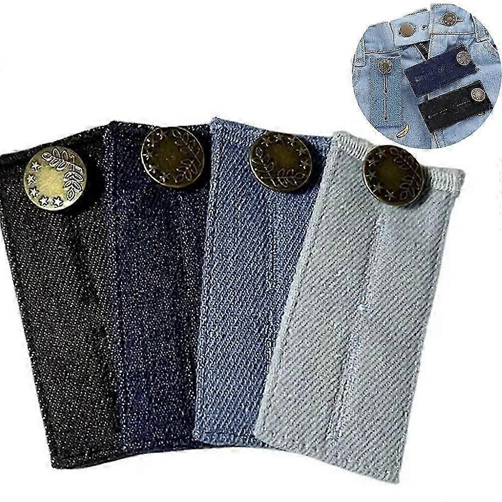 (4pcs), Jeans Extension Button, Buttonhole Extenders, Trouser Extender, Buttonhole Elastic, Cotton, 8.3 cm, Color, Adjustable, Sewing Accessories, For