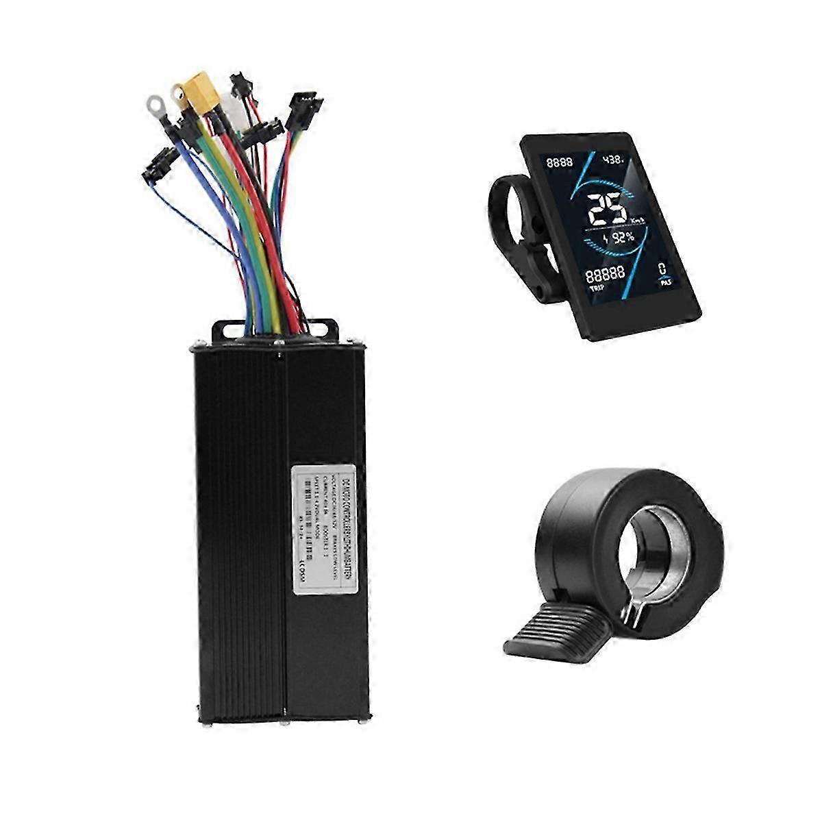 Brushless Controller with T5S Meter LCD Display & 130X Throttle Kit for 36V, 48V & 52V Electric Scooters