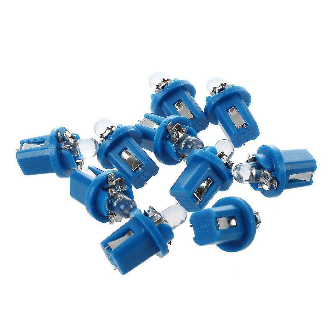 T5 Blue LED Car Gauge Dash Light Bulbs 10-Pack, 12V Dashboard Instrument Panel Illumination, Compatible with Various Models