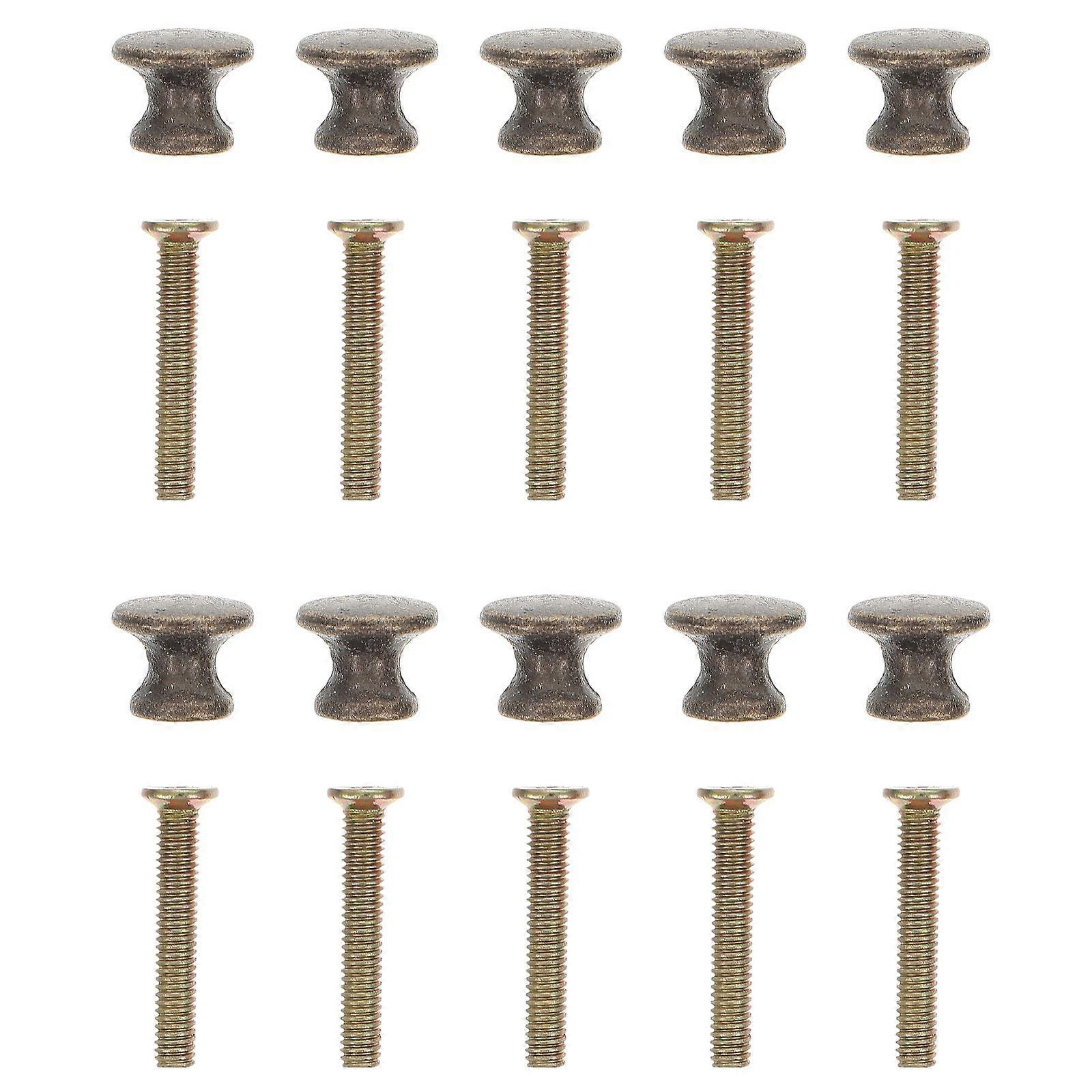 20 Sets Boxes Knobs Pulls Mini Mushroom Head Handle Cabinet Jewelry Box Parts