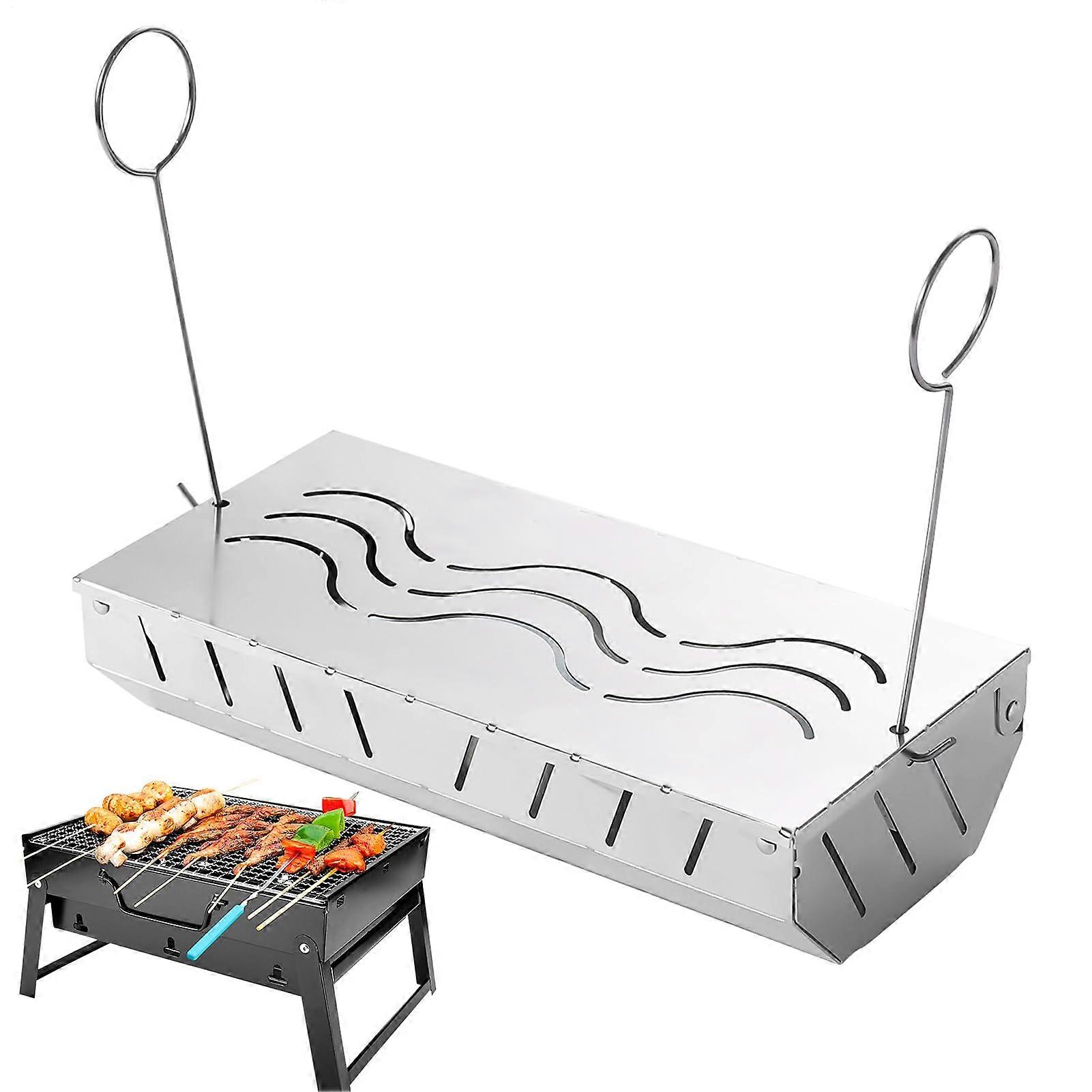 Stainless Steel Smoker Box – Portable Grill Insert for BBQ Flavor Charcoal Grill Accessory