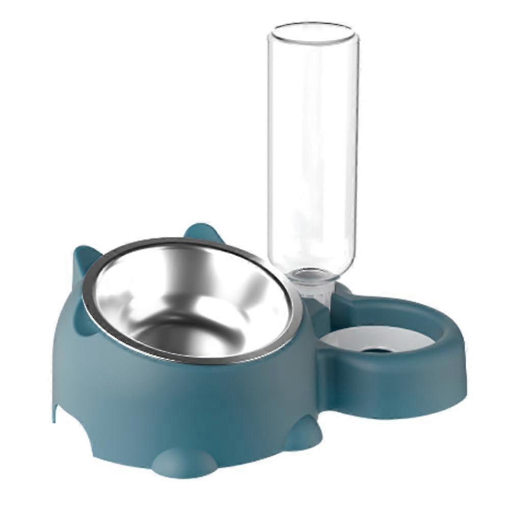 Dog Water Bowl Set with 16° Tilted Feeder and Removable Dispenser for Eating and Drinking