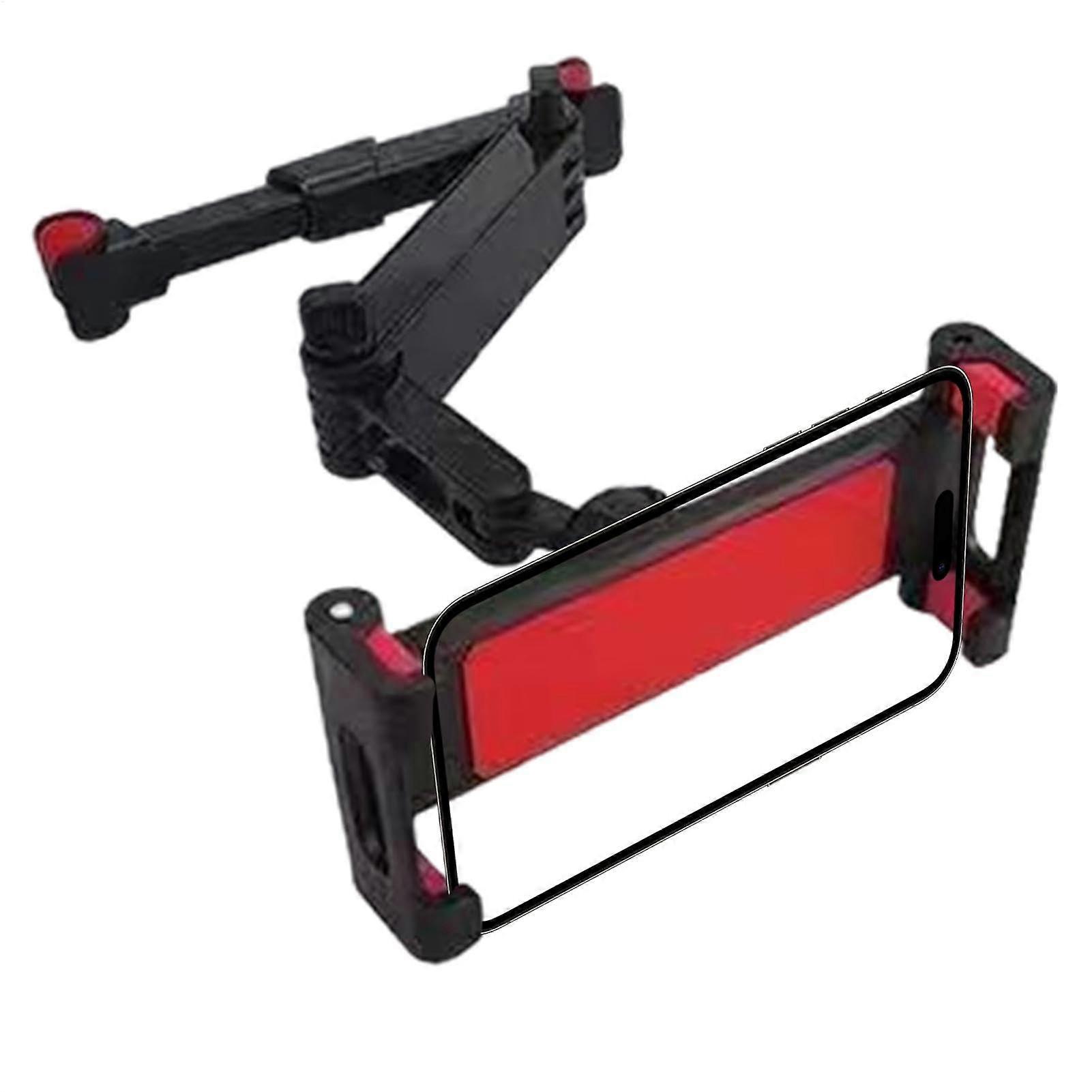 Travel Tablet Holder for Car Headrest, Multi-Angle Mobile Device Holder, Compatible with 7-12 Inch Tablets, Black Red