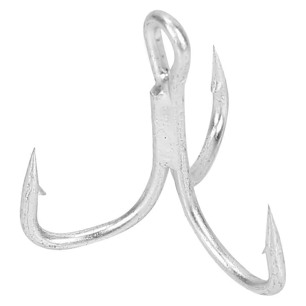 Fishing Hooks Treble Sharp Barbed High Strength Metal 10pcs 1/0# Silver