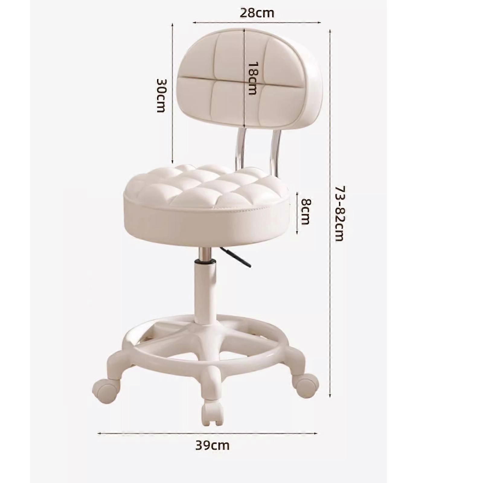 Ergonomic Round Back Offices Stool Heights 360 Spin Quiet Rollers Metal Frame PU Cushions Rooling Stools for Study Room Multicolor