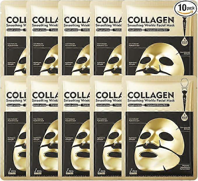 10PCS Deep Collagen Face Mask OvernightDeeply Nourishing, Firming And Anti-Wrinkle, Improving Dry Skin
