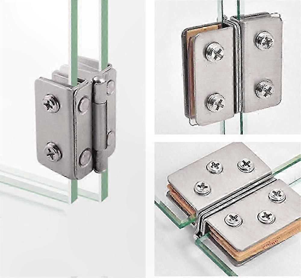 مفصلات أبواب زجاجية شديدة التحمل بفتحة 270 درجة للألواح الزجاجية 8-10 مم - مجموعة من 2