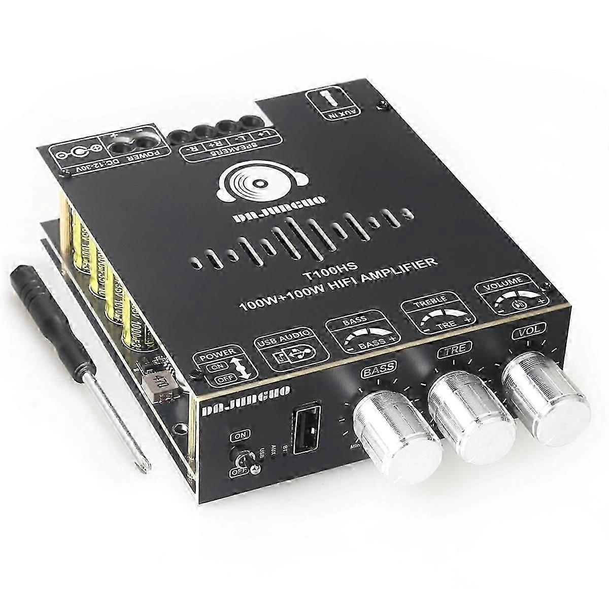 T100HS Power Amplifier Board Bluetooth5.2 TPA3221 Chip 2.0 Channel 100Wx2,Audio Power Amplifier