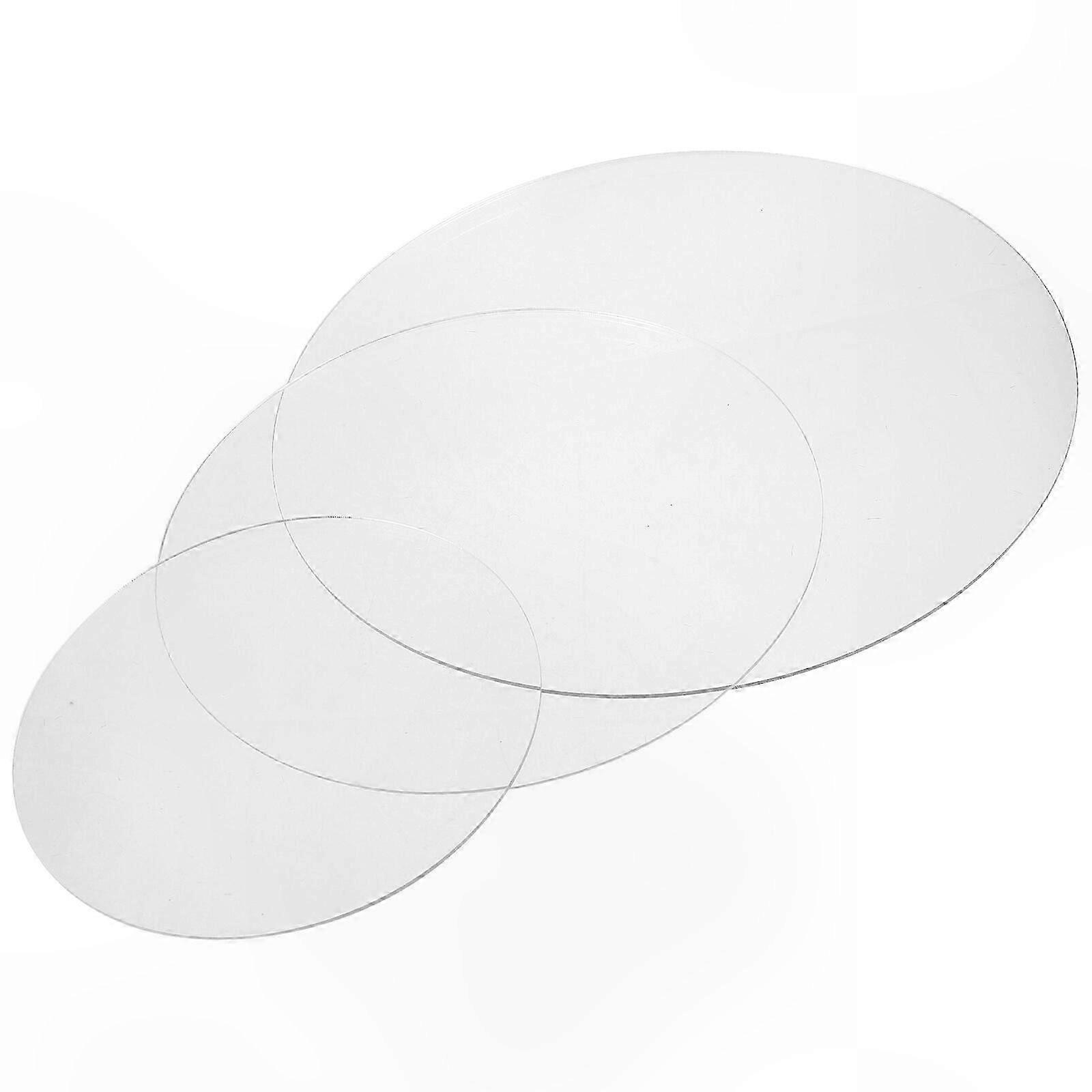 3-Pack Clear Acrylic Cake Display Discs for Baking and Decorating