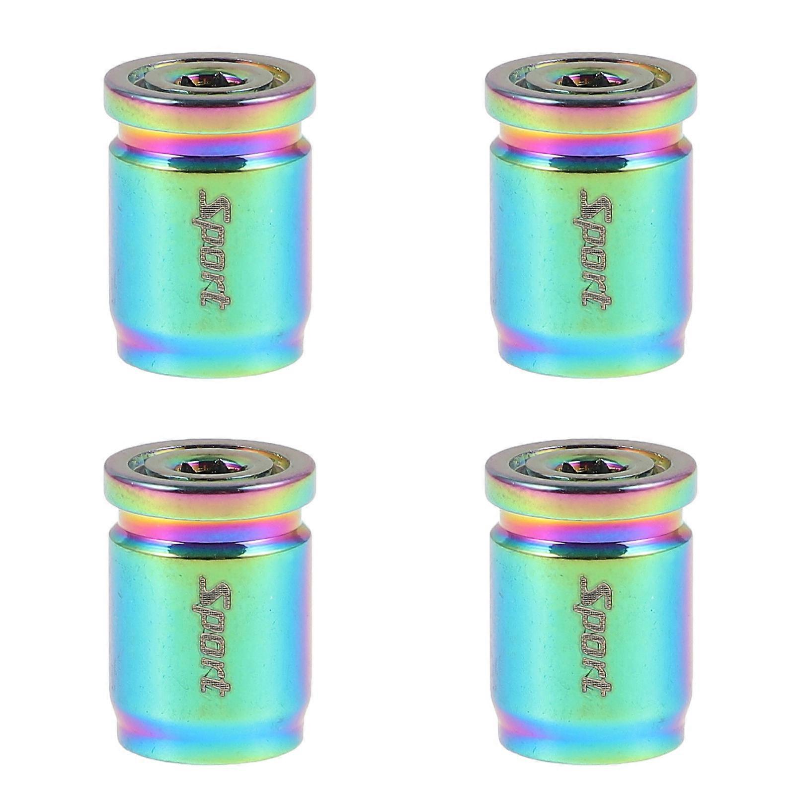 Sturdy Stainless Steel Tire Valve Caps for Car Compatible with Most Vehicles Multi Color 4pcs