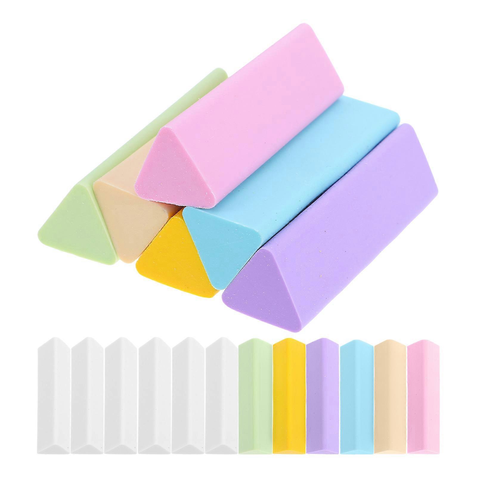 Triangular Erasers Tpe Writing Drawing Art Supplies with 18Pcs Multi-Function