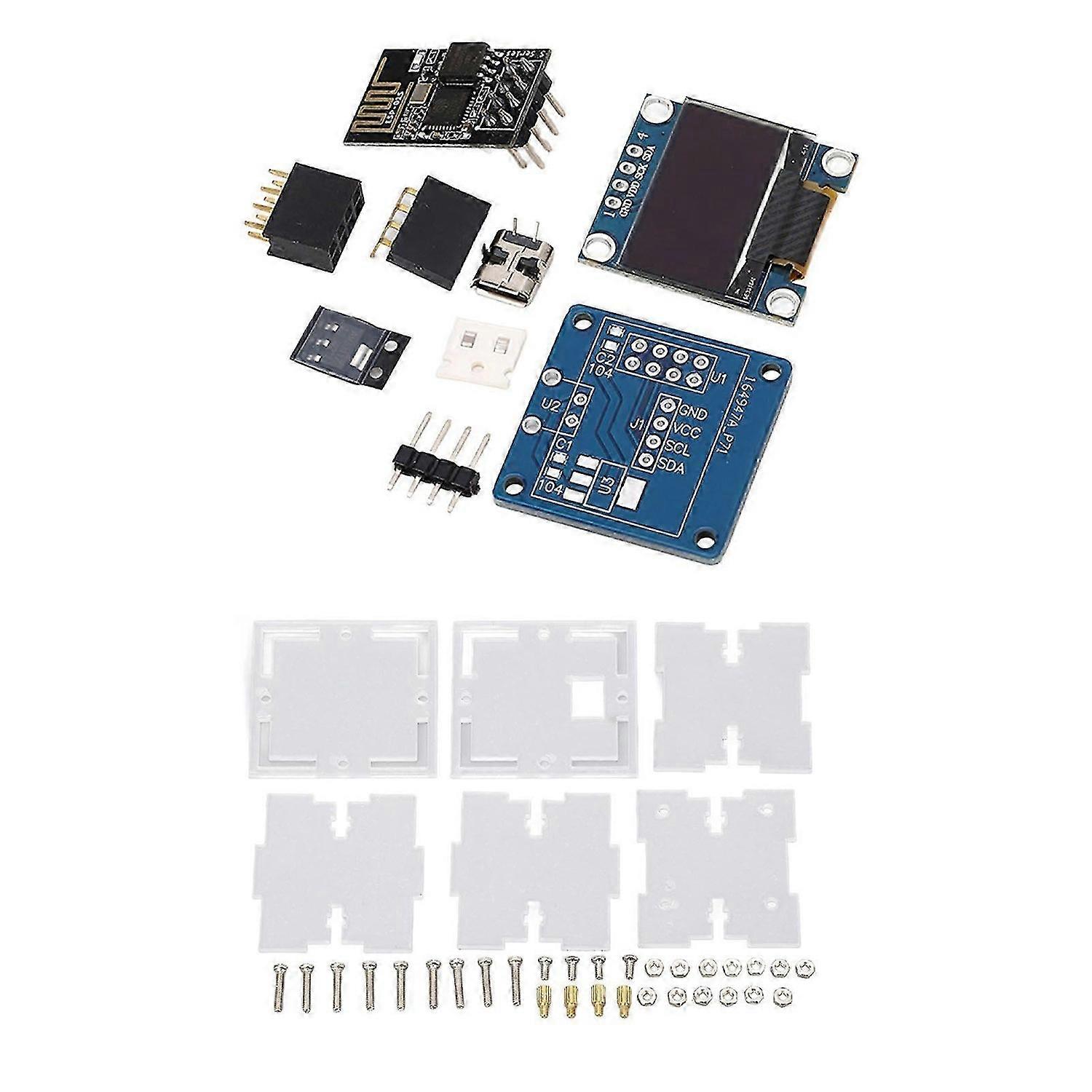2025 Latest Model Mini Clock Kit Acrylic Shell Organic Light Emitting Diode