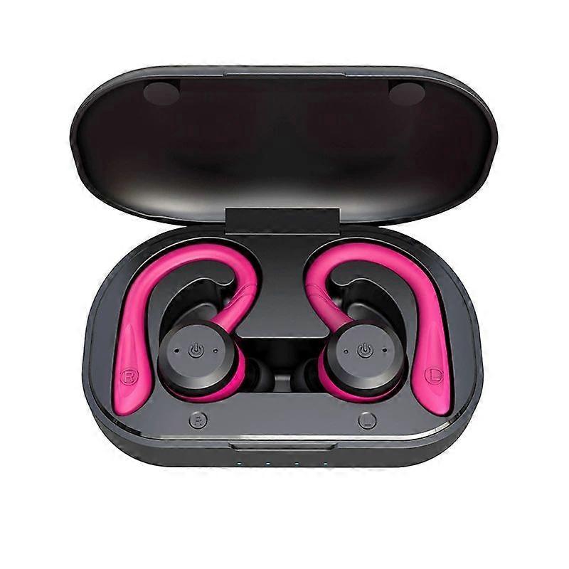 True wireless Bluetooth earbuds with charging case IPX7 waterproof in-ear stereo sound and built-in microphone for running and fitness(Red)