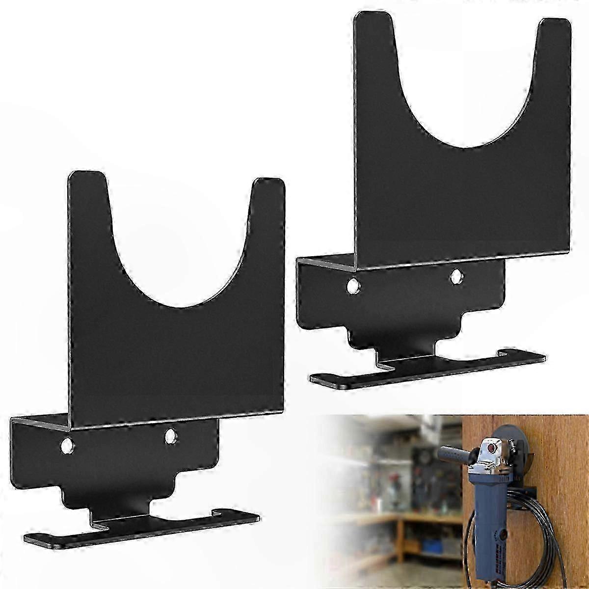 Wall Mount Angle Grinder Stand, 2-Pack Holder for 5" Grinders, Tool Storage Bracket for Workshop Organization