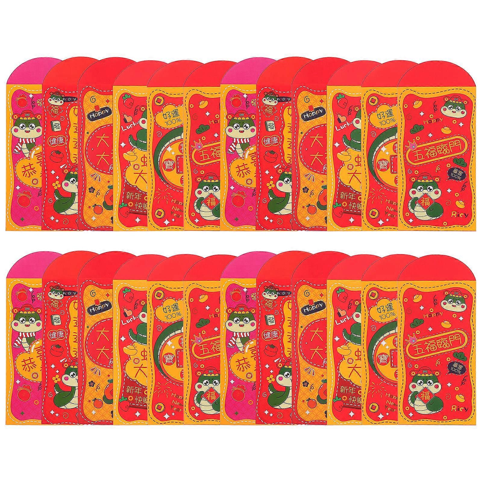 Lucky Money Envelopes Chinese Red Envelopes for Storage 24Pcs