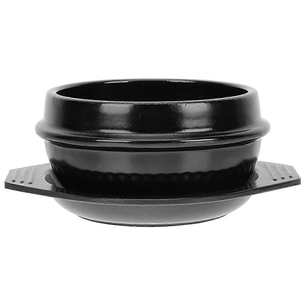 Korean Casserole Pot Ceramic Stew Pot for Home Cooking 1Set Black