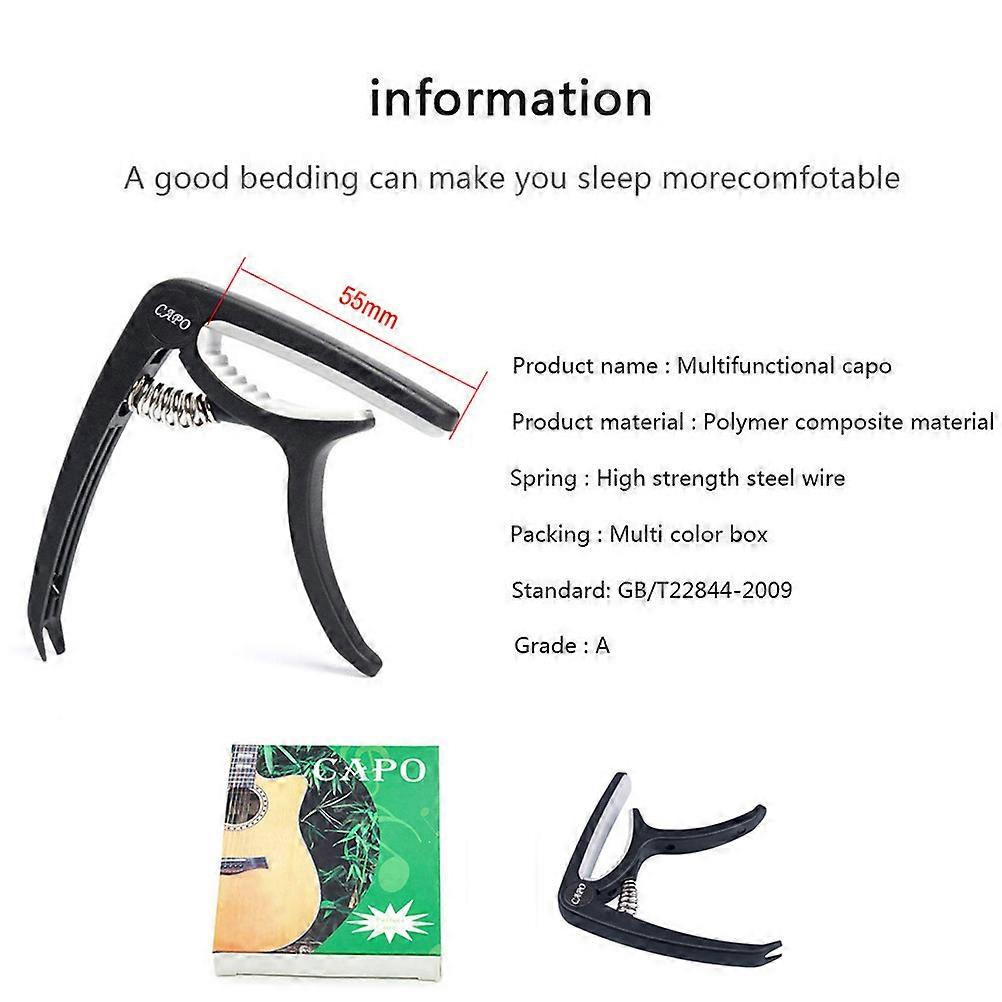 Guitar String Changing Kit Guitar Capo String Plectrum Accessories Set Guitar Playing Black 1Set
