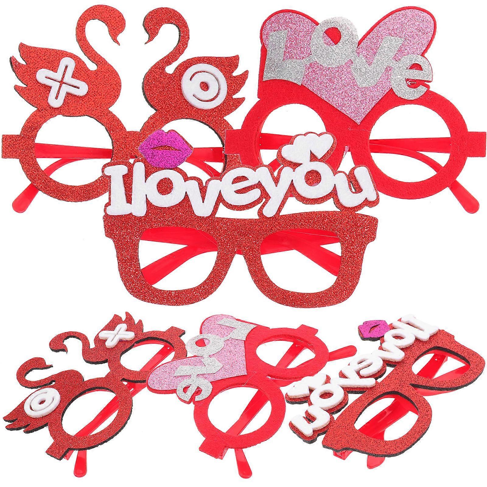 Valentine Eyeglasses Valentine Party Glasses for Party Use 6Pcs Plastic