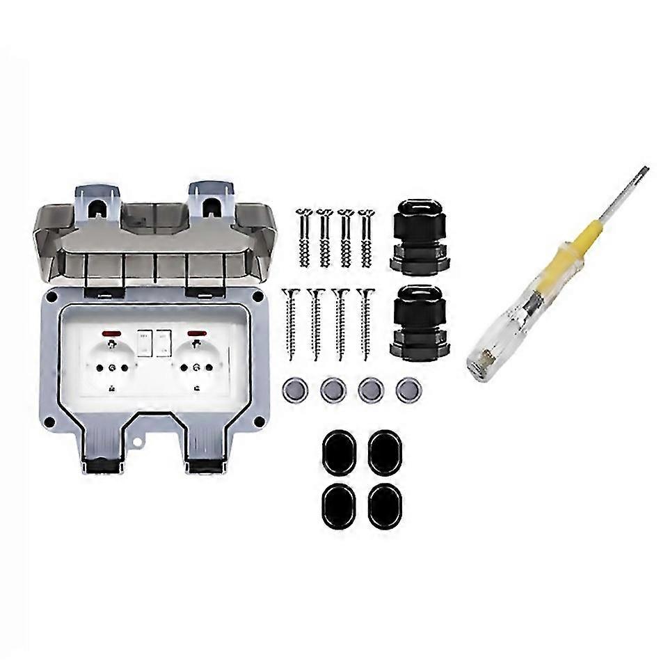 For Outdoor Socket Waterproof Socket With Switch Indicator Light Wall Socket Wet Room Surfacemounted