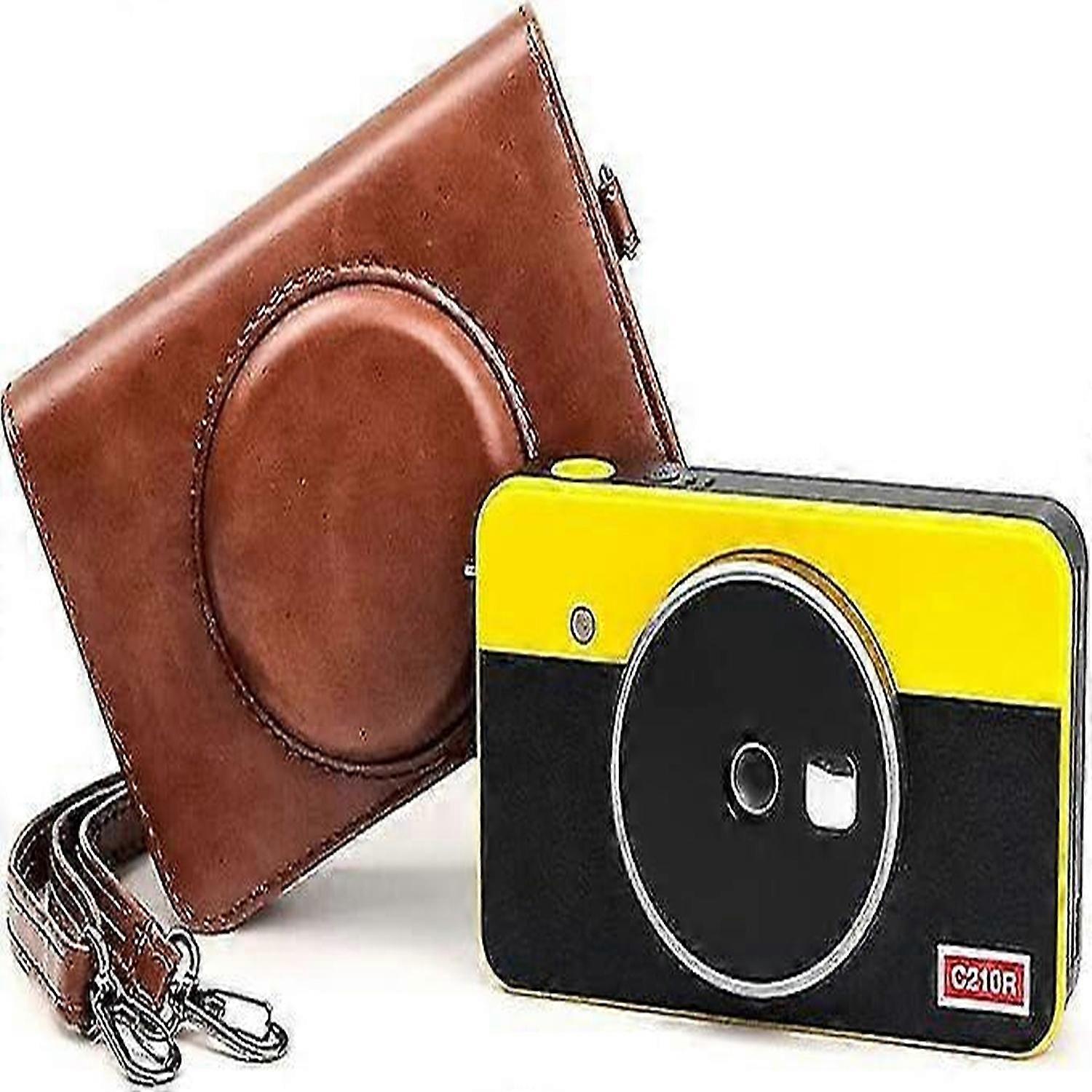 KINZON compatible Con Kodak Mini Shot 2 Retro, Funda De Piel Sinttica Compatible Con Cmara Kodak C210r Mini Shot 2 Retro 2 En 1/impresora Instantnea P