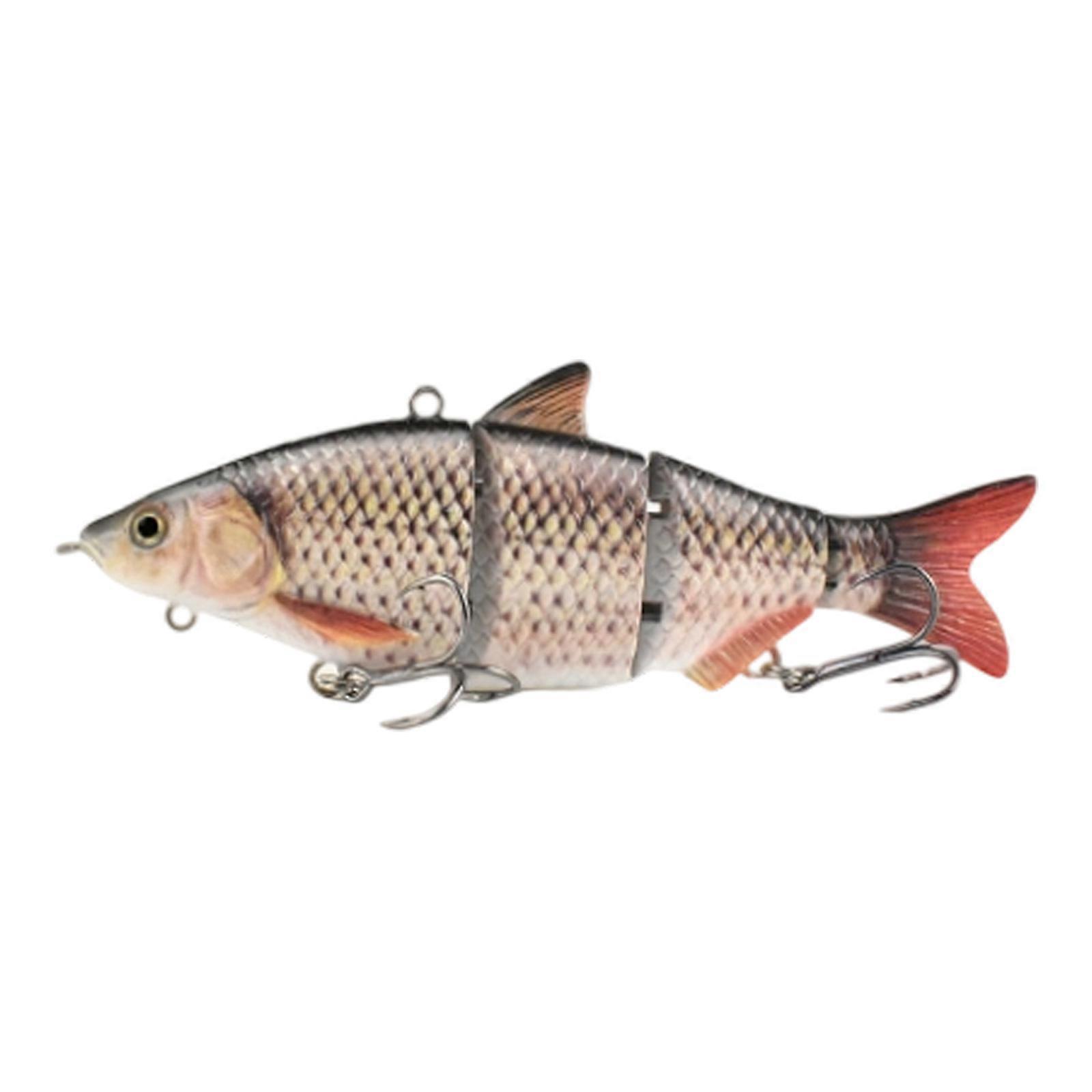 4 Segement Multi Jointed Swimbait Electric Baits Robotic Swimming Lure Rechargeable Fishing Baits with Indicator Light Multicolor