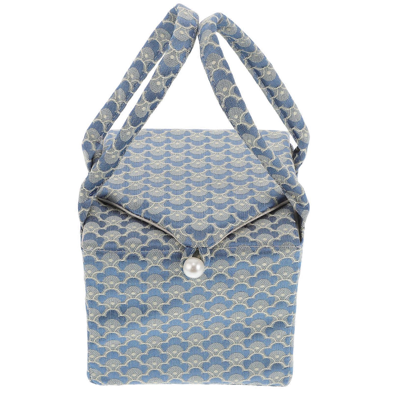 Convenient Teacup Bag for Travel Use with Blue Fabric