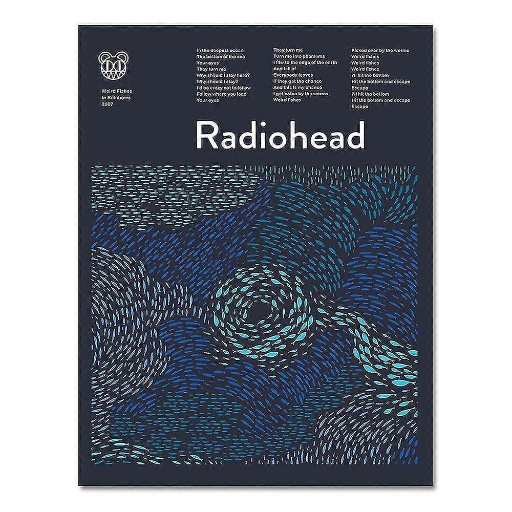ملصق قماش اللوحة & اقتباس ؛ الأسماك الغريبة & اقتباس ؛ Radiohead "in قوس قزح" الموسيقى جدار الفن لا إطار