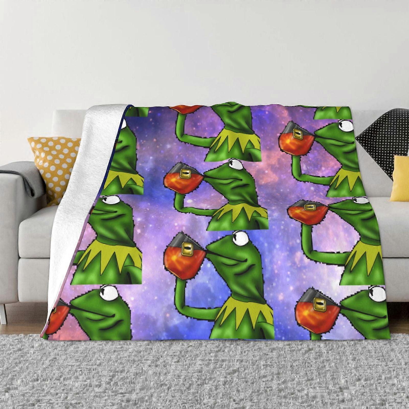 Kermit La Grenouille Sirotant Du Thé Micro Douce Couverture Micro Polaire Super Pelucheuse Et Douce Pour Toutes Saisons, Moelleux Et Léger 50"X40 »