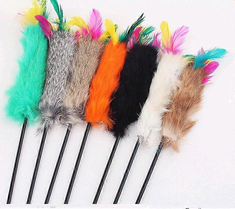 Cat Teaser Stick Colorful Hair Toy for Cat Playing