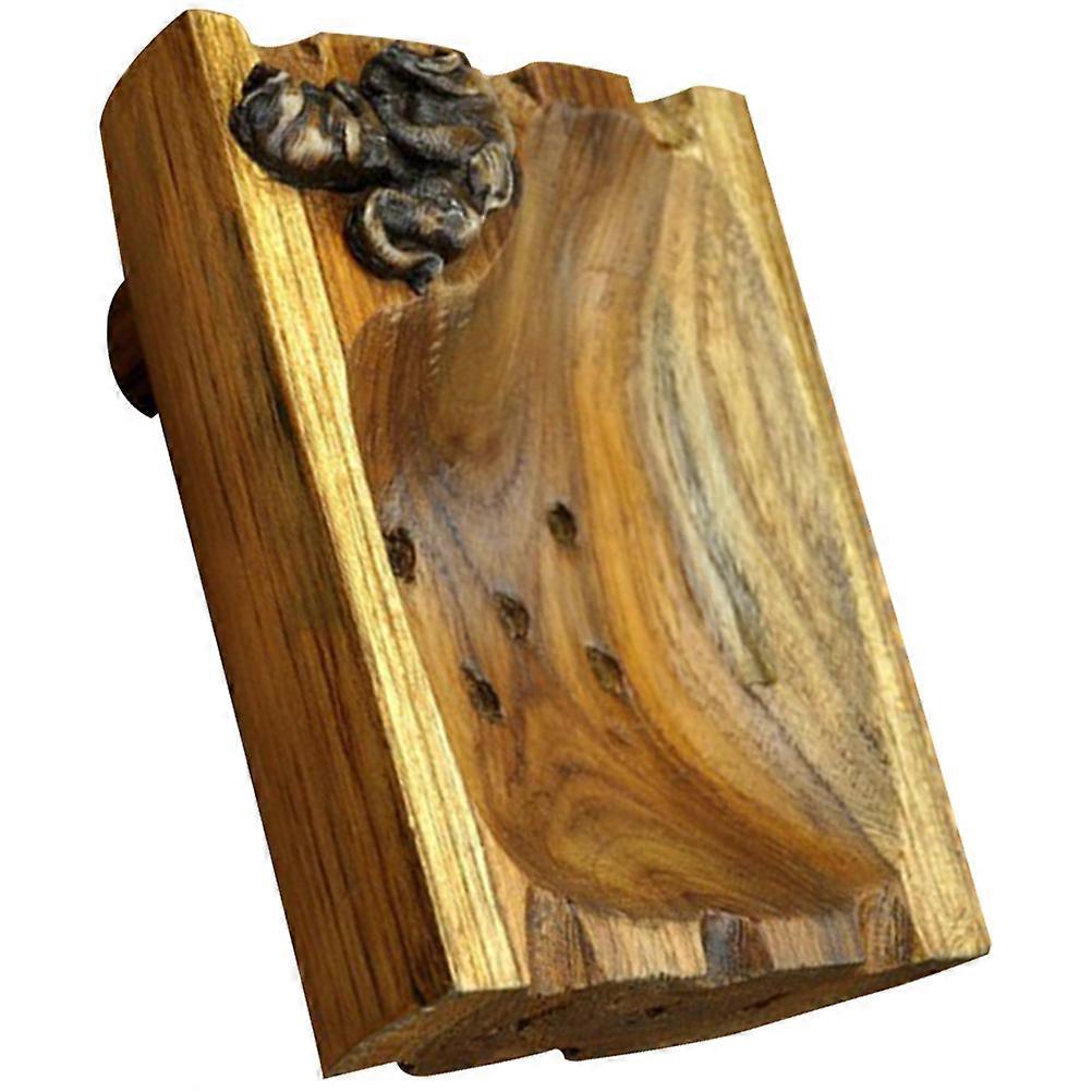 Bathroom Wooden Soap Holder for Storage Use with Self Draining Tray 2Pcs
