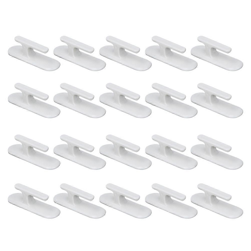 Adhesive Wall Hooks Self-Adhesive Hook for Hanging Curtain 40Pcs White