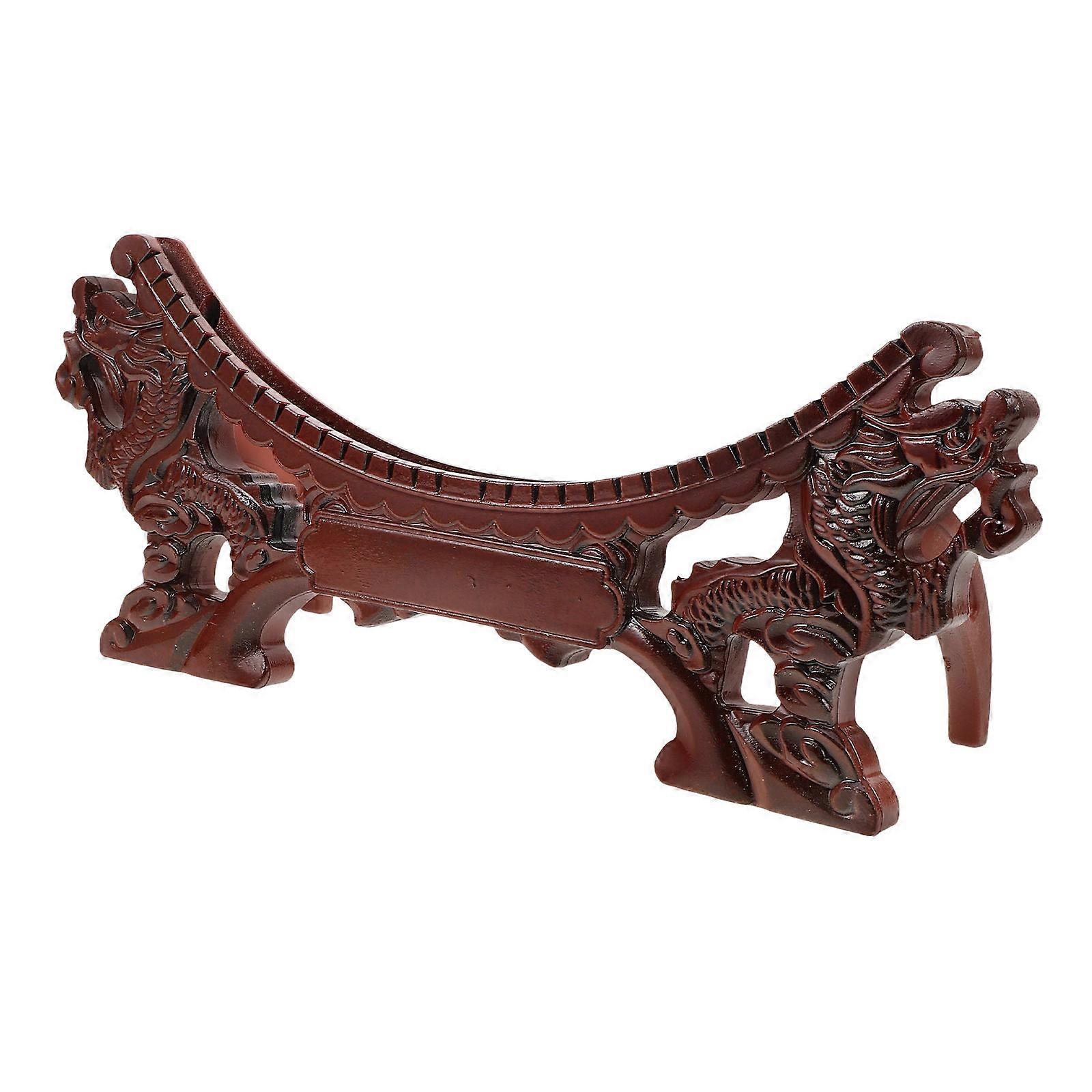 Plate Display Stand Plastic Holder for Decorative Plates 2Pcs Dark Red